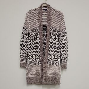 American Eagle Outfitters Brown and White Knit Sweater